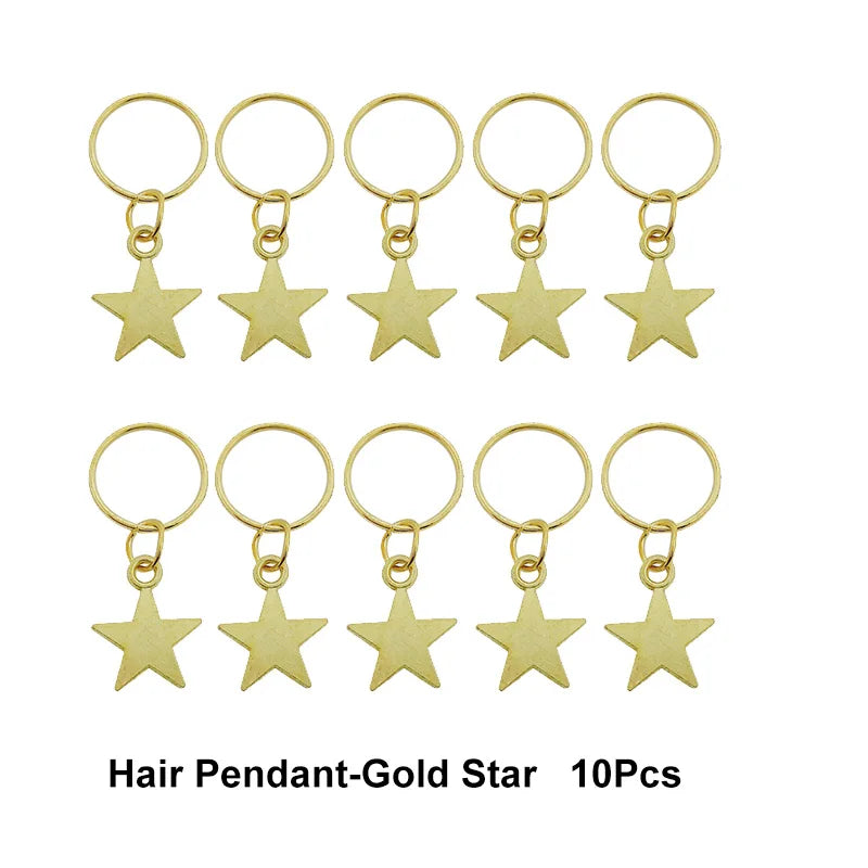 10-50Pcs 10-16mm Hair Rings Metal African Braid Dreadlocks Bead Hair