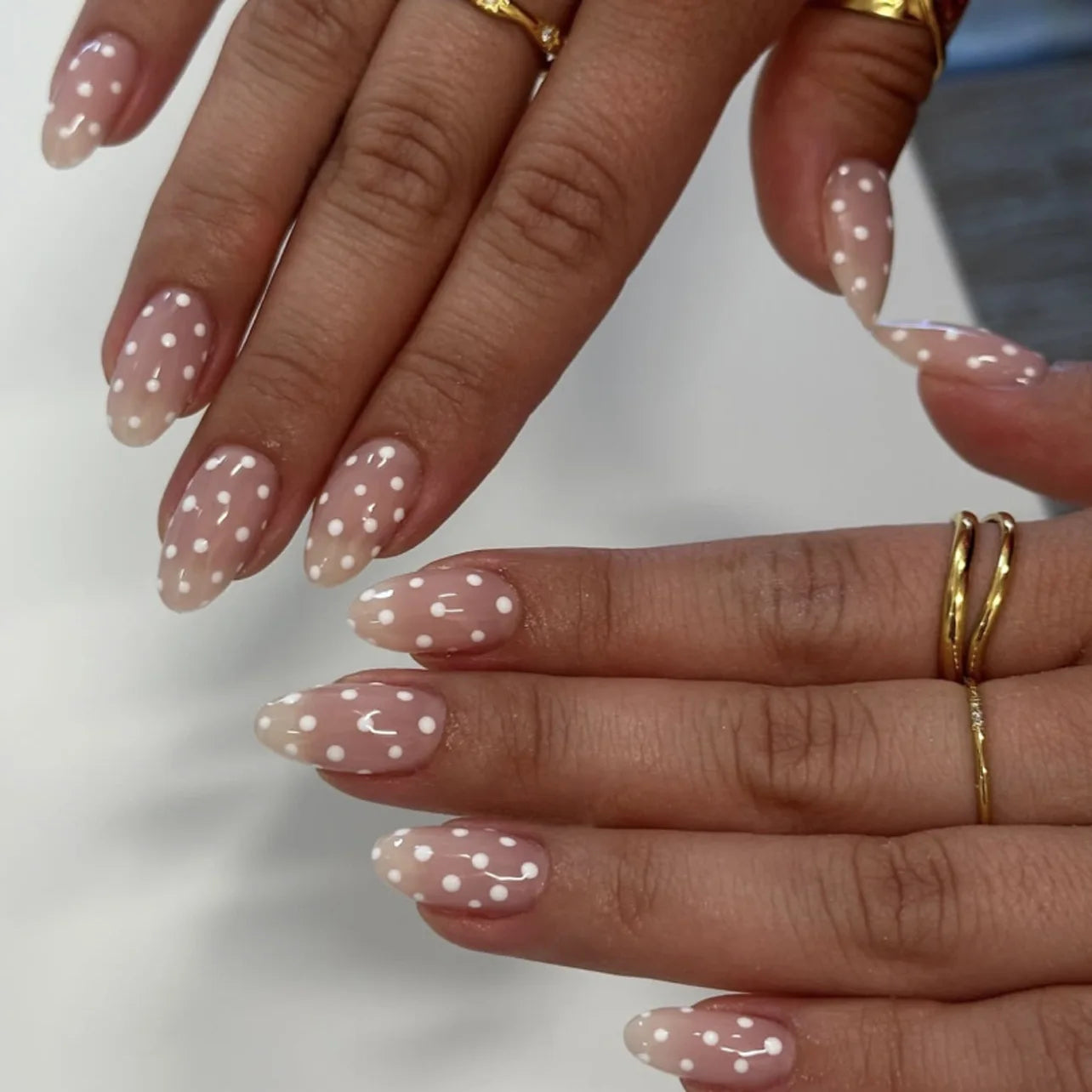 24pcs Flower Almond Press on Nails