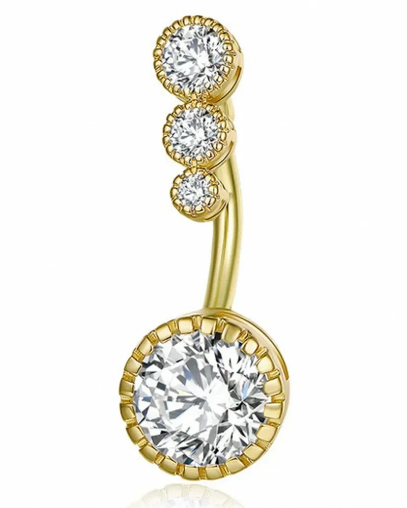 Zircon Crystal Belly Button Rings for Women