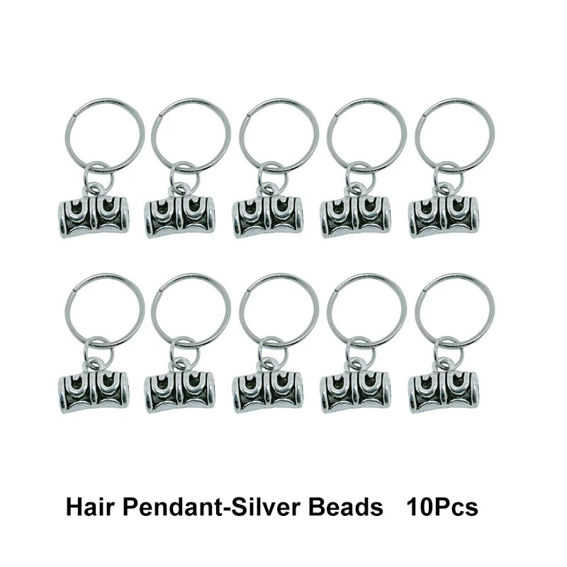 10-50Pcs 10-16mm Hair Rings Metal African Braid Dreadlocks Bead Hair