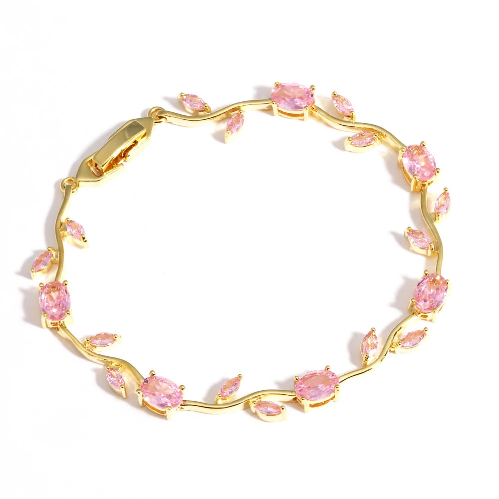 Luxury 16 Colors Sparkling Leaf Cubic Zirconia
