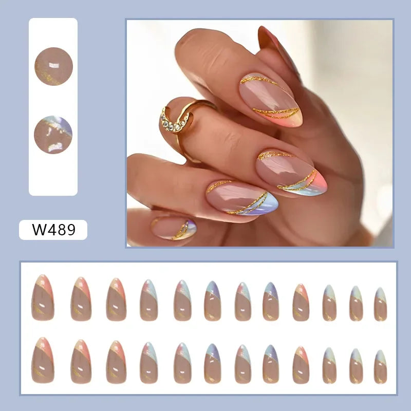 Simple French Wearable False Nails