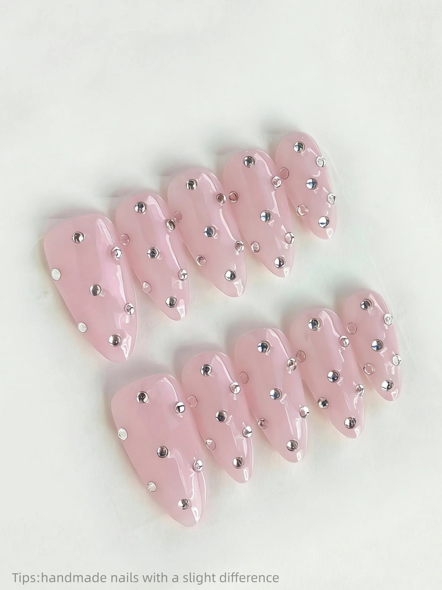 10pcs Long Almond Handmade Press-On Nails