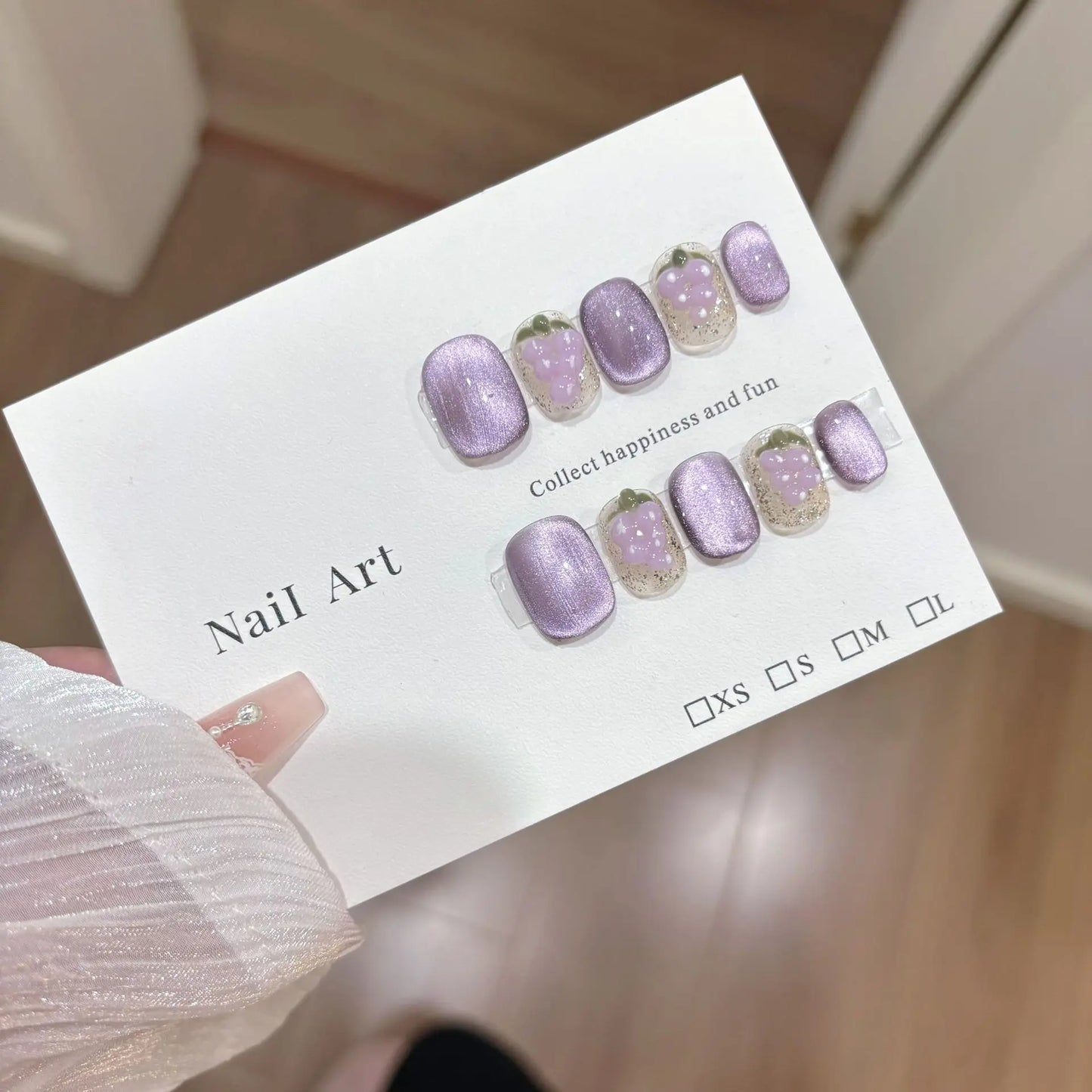 10pcs/set Handmade Dreamy Blue Press-On Nails