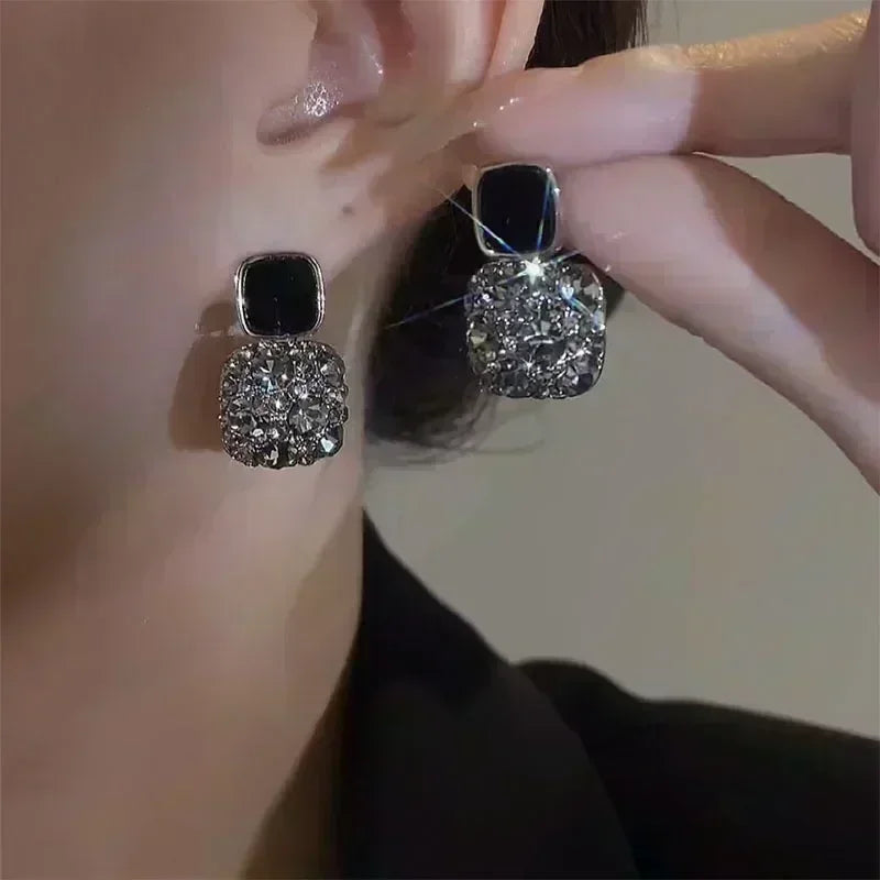 Simple Golden Metal Style Matte Hexagon Earrings