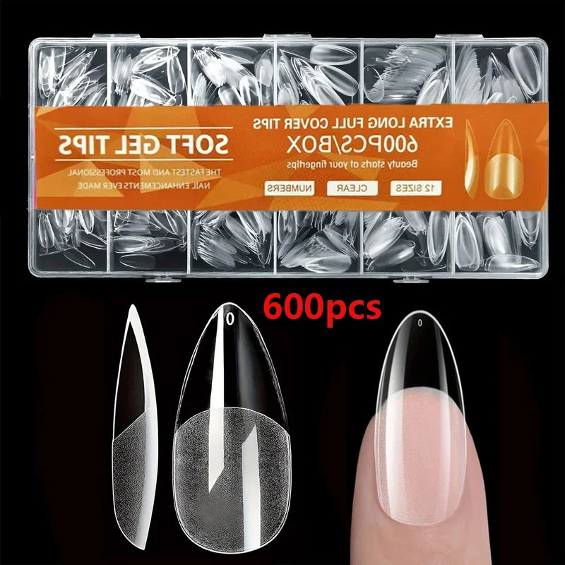 600 Almond-Shaped Nail Tips