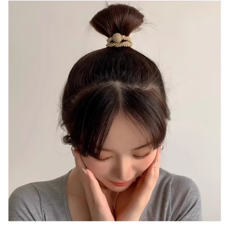 10PCS Headband Leather Band Female High Ponytail Holster