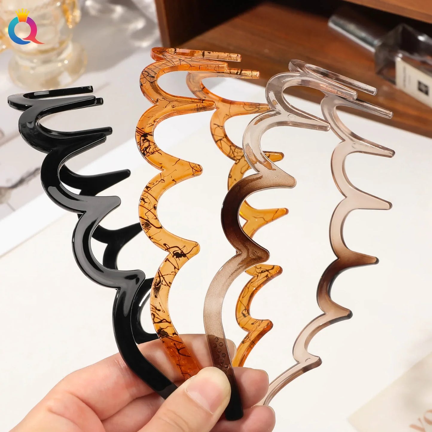 Wave Headbands for Women Fashion Acetate Toothed