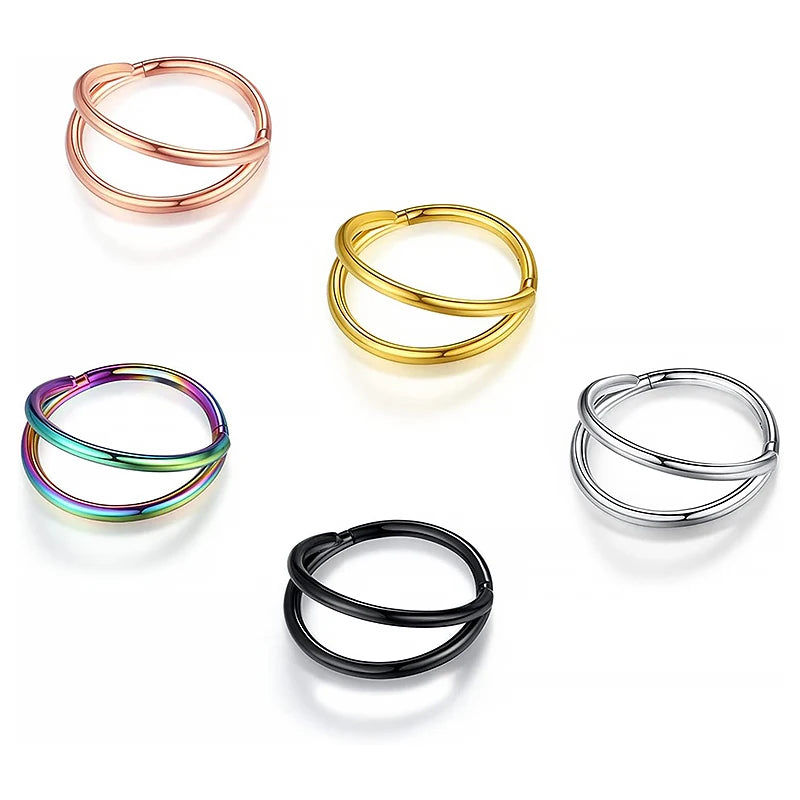 Nose Rings Hoops Double Septum Rings