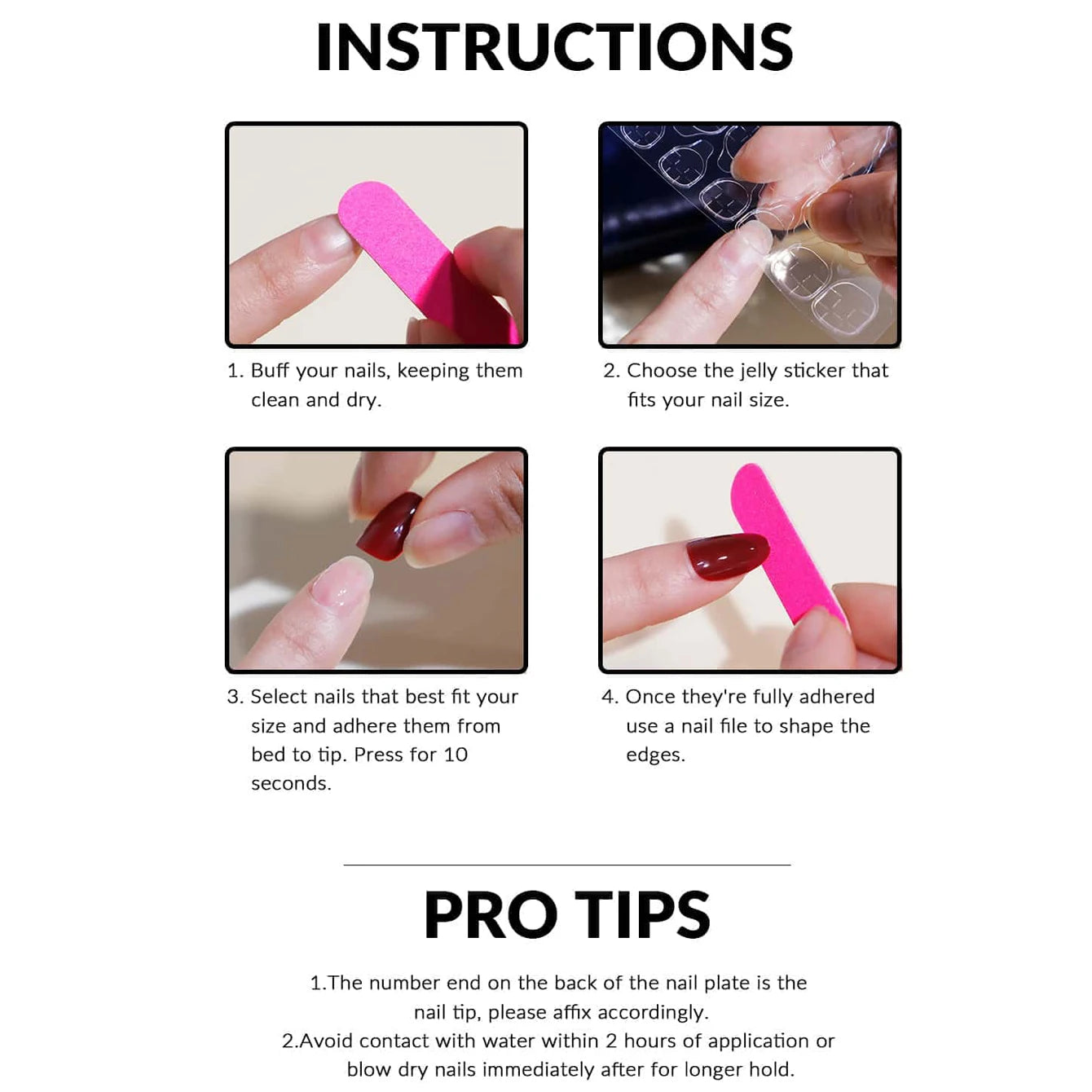 Short Press on Nails, BettyCora Square 24 Pcs
