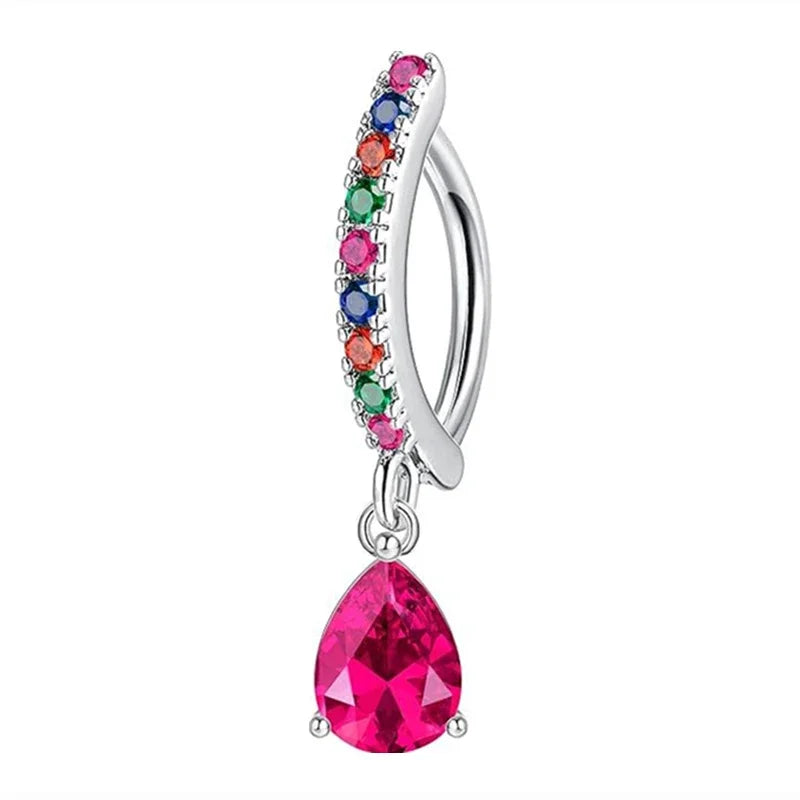 1PCS Heart Crystal Belly Button Rings