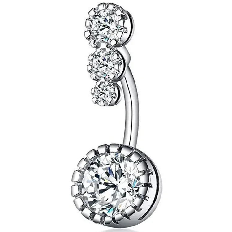 Zircon Crystal Belly Button Rings for Women