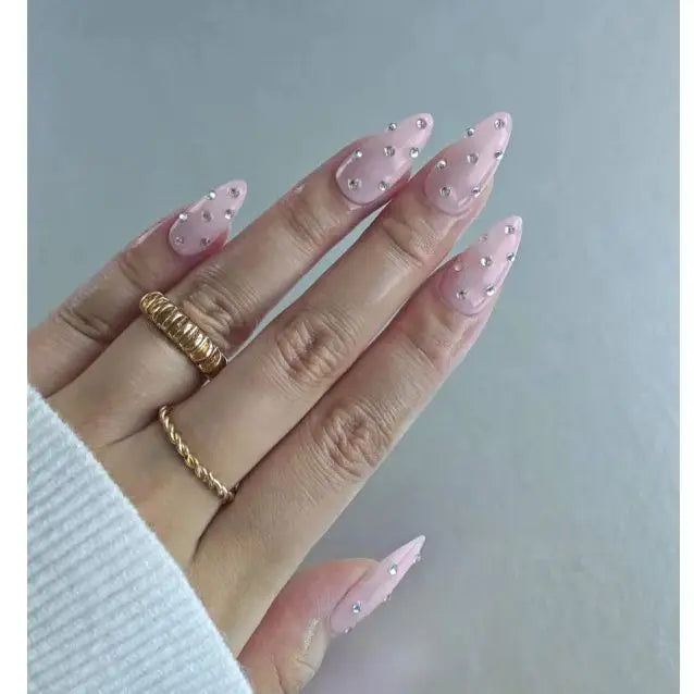 10pcs Long Almond Handmade Press-On Nails