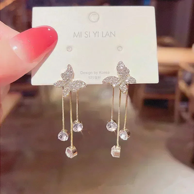 Simple Golden Metal Style Matte Hexagon Earrings