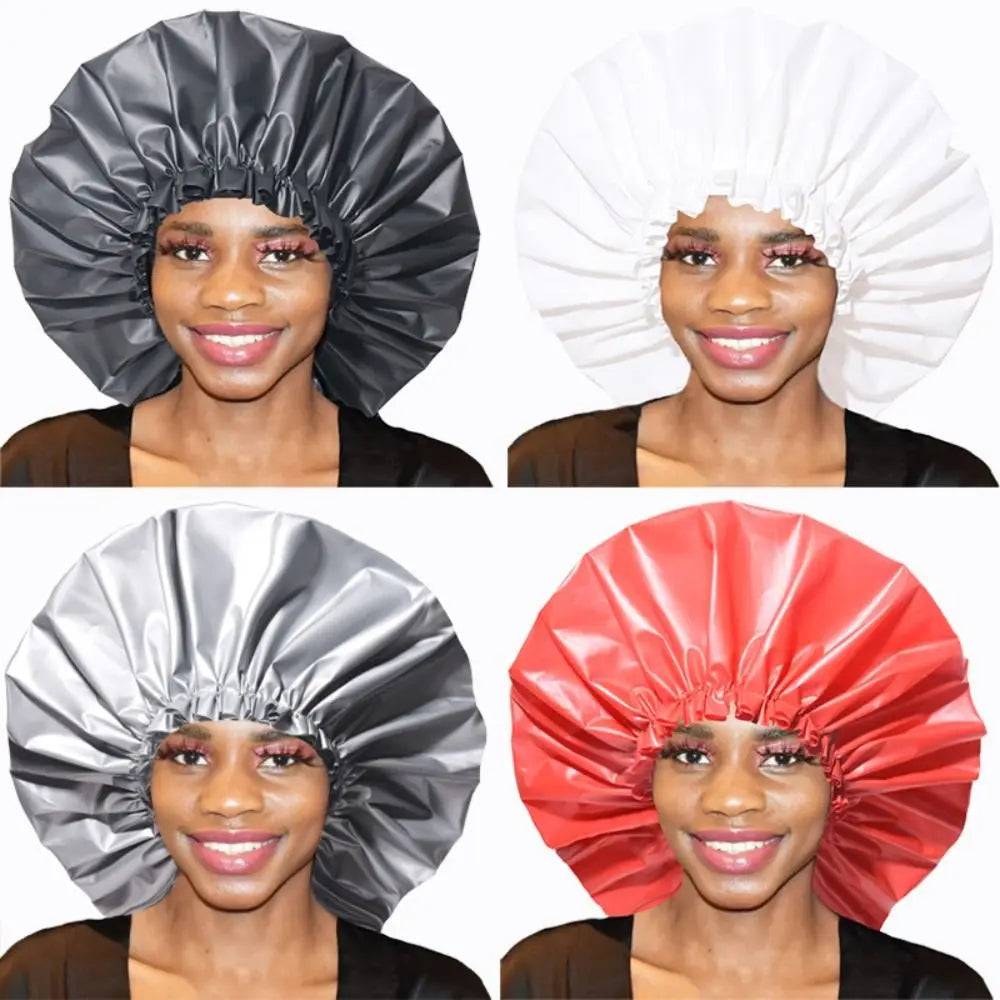 Shower Cap Large Adjustable Reusable Waterproof Bath Caps