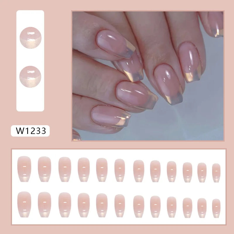 Simple French Wearable False Nails