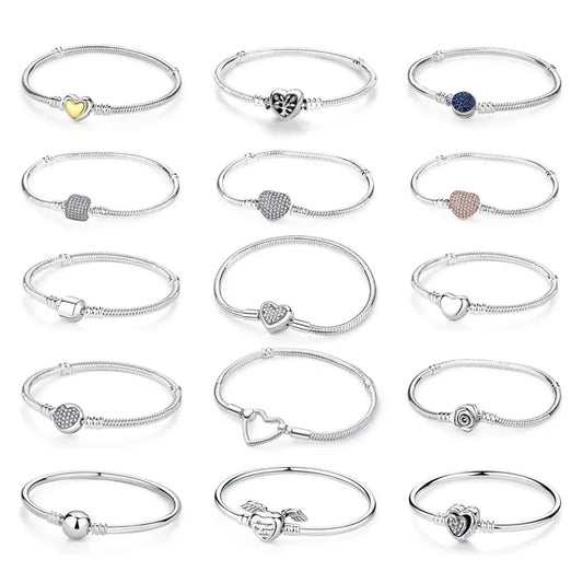 Original 925 Sterling Silver Bracelets Bangles Love