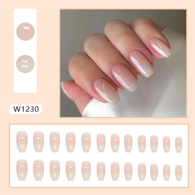 Simple French Wearable False Nails