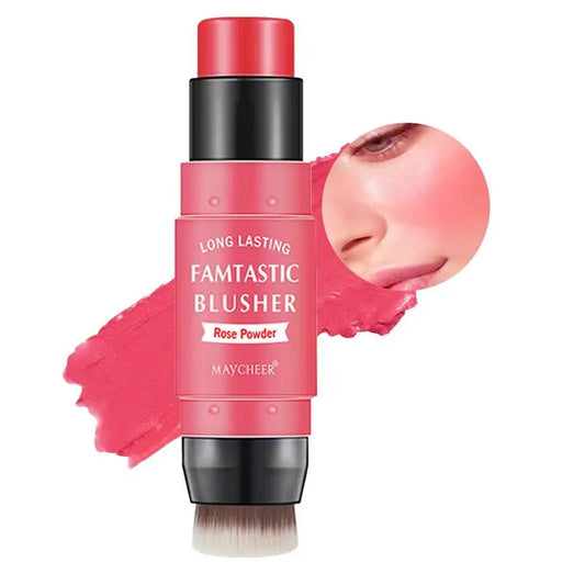 Blush Stick With Brush Double Head Blush Sticks Cream Blush Makeup For All Skin Tones 2 In 1 Double-head Blush And Lipstick