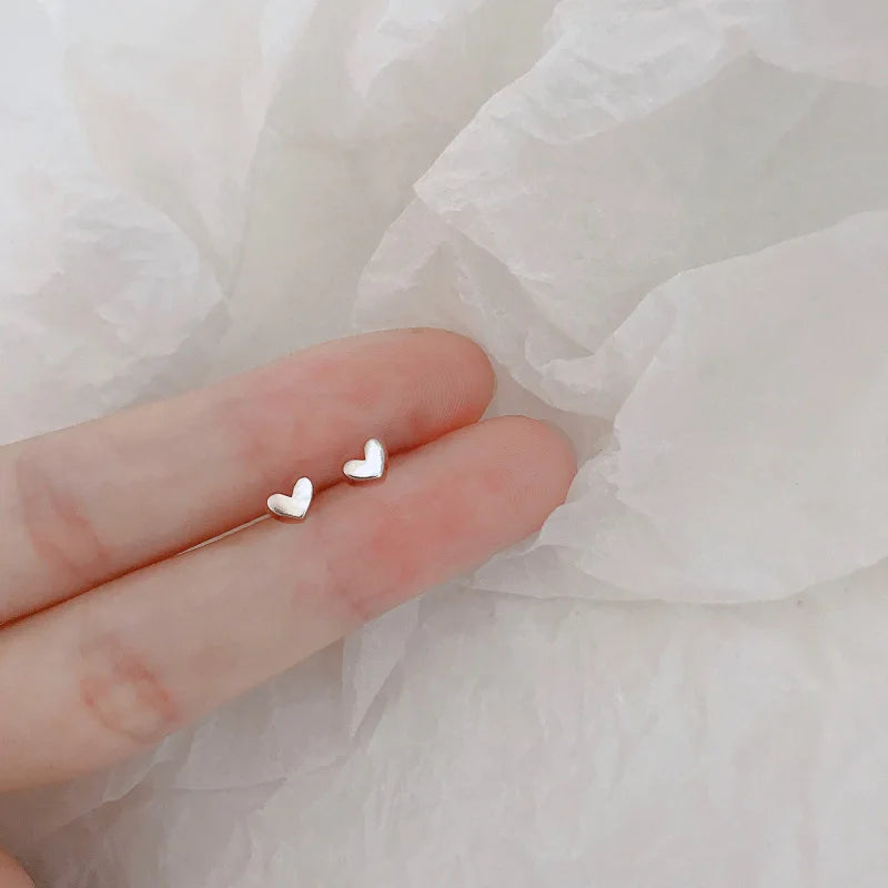 Heart Stud Earrings for Women Hypoallergenic