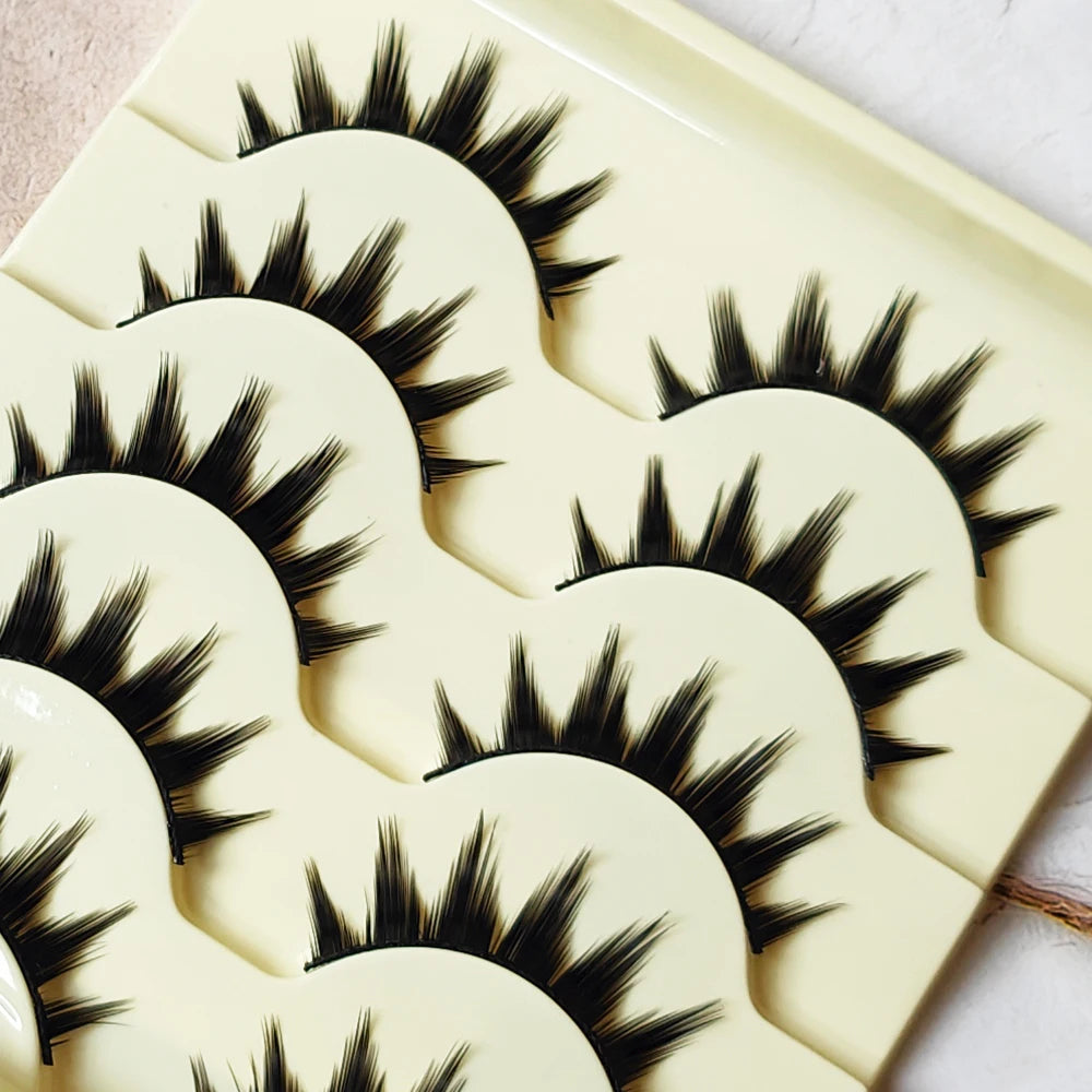 5 Paris Cat Eye False Eyelashes Long Thick Cosplay Fake Eye Lashes
