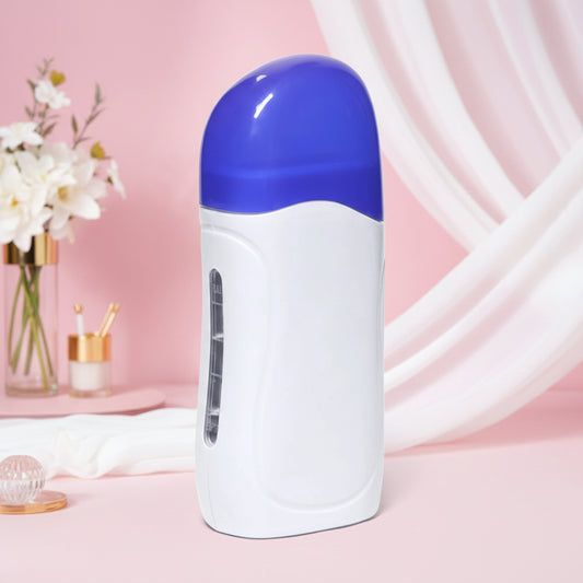 Hair removal waxing machine with text indicating fast wax melting and continuous heating.