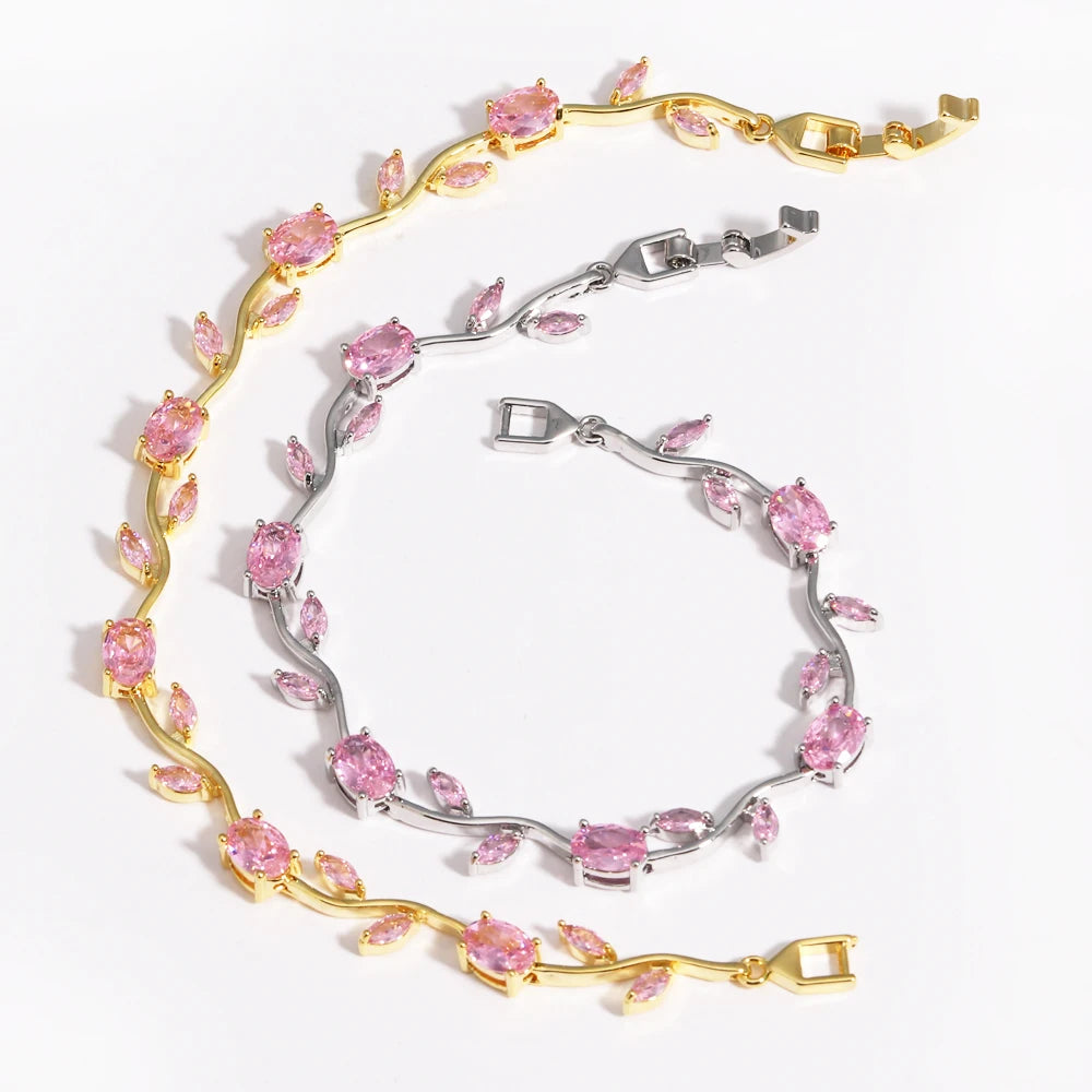 Luxury 16 Colors Sparkling Leaf Cubic Zirconia