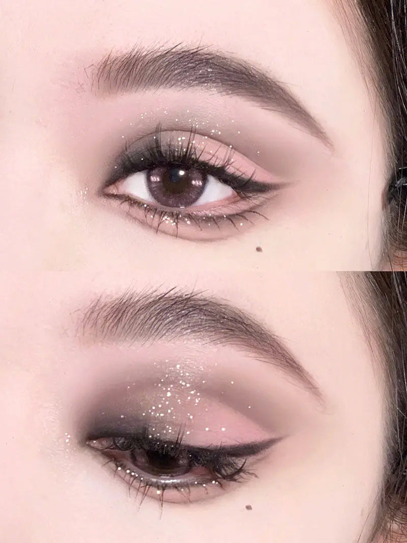 New 7 Colors Sweet Cool Smoked Eyeshadow Palette Pink-black Hot Girl Glitter Pearly Shadow Eyes Korean Makeup Pallet Cosmetics