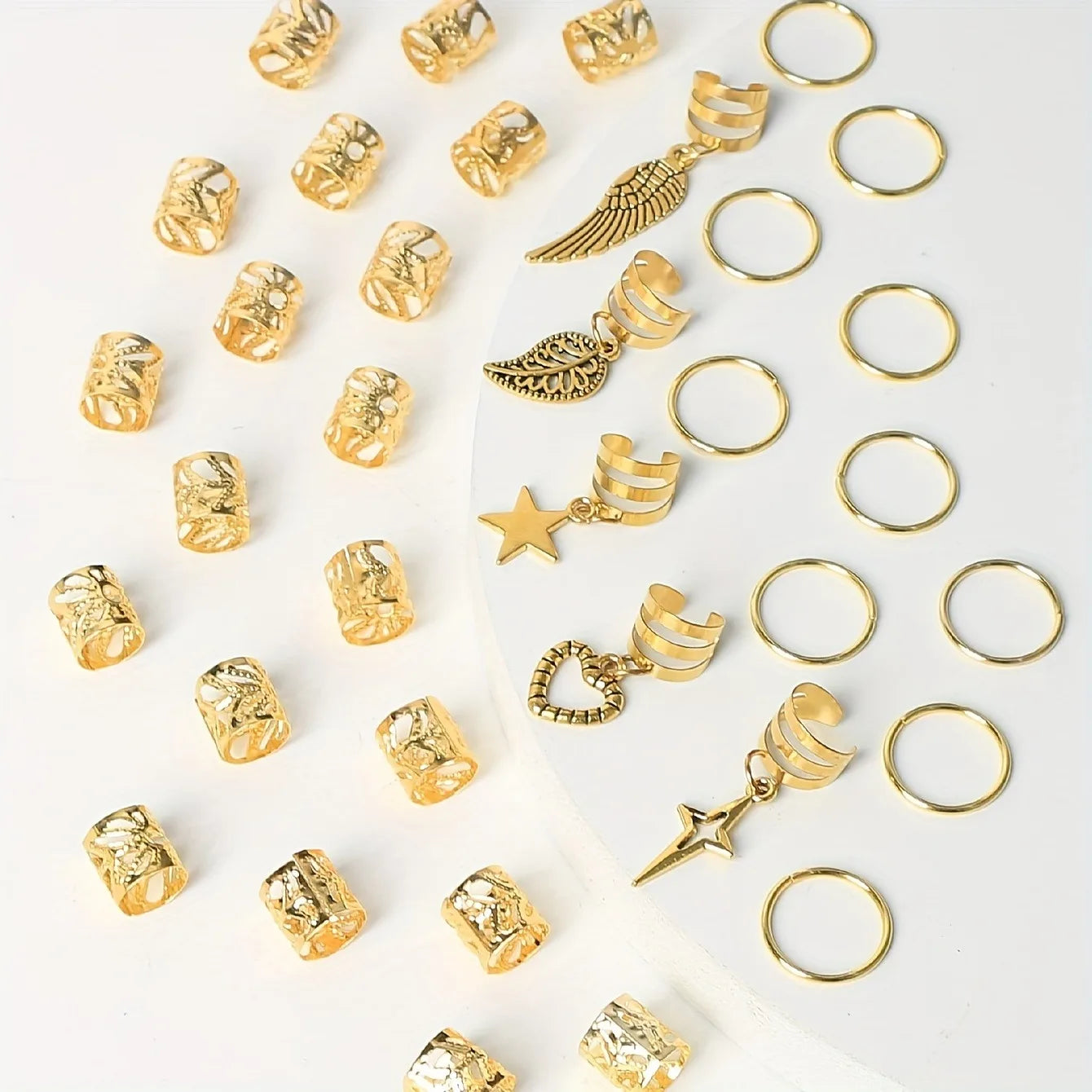 45pcs Alloy Braid Hair Ring Dreadlock Hair Ring - Hippie Style Hair Accessories