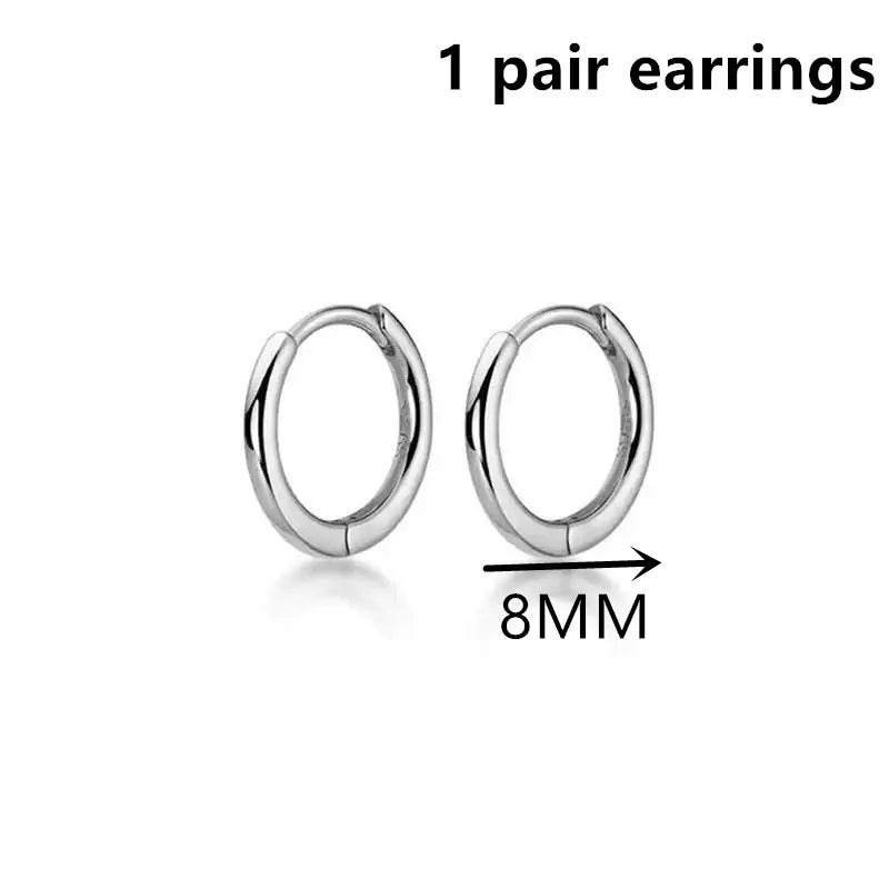 Exquisite 925 Sterling Silver Small Earrings, Plain Silver