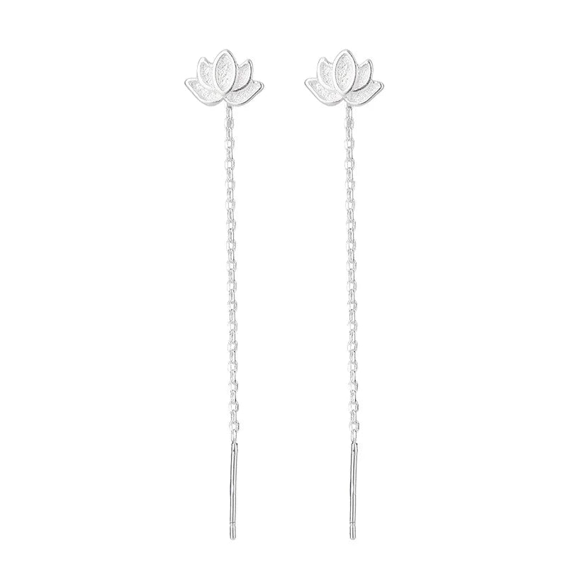 Drop Ear Line Long Hanging Earrings for Women Rose Gold