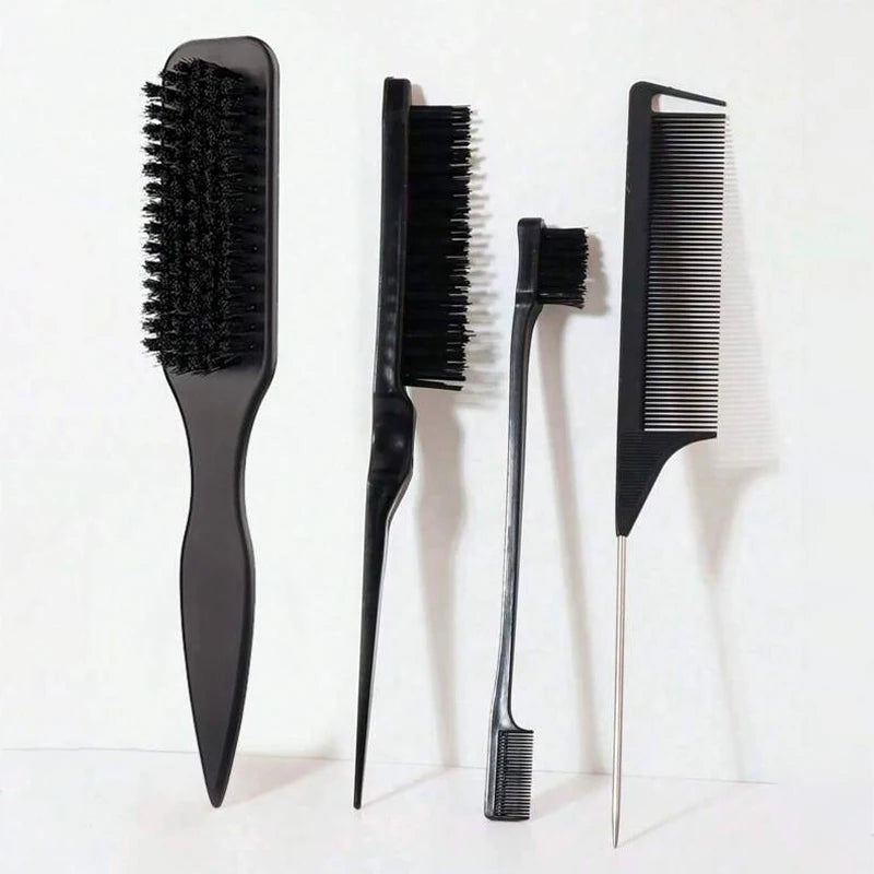 Bristle Slick Back Hair Brush for Sleek Ponytail Bun & Smoothing