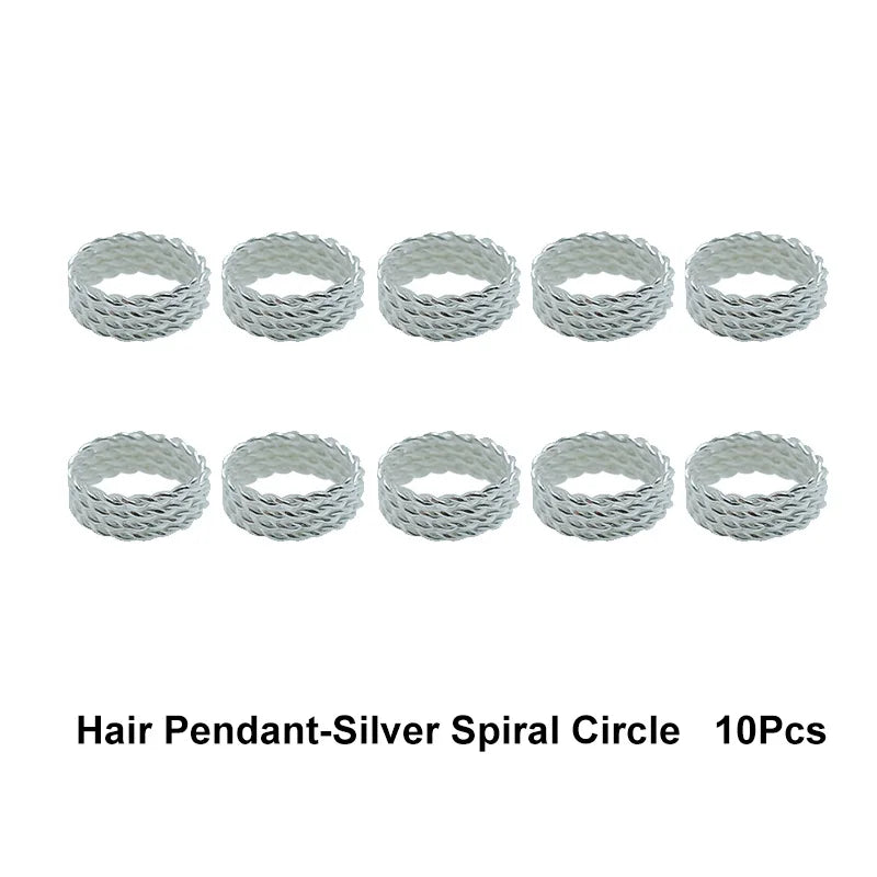10-50Pcs 10-16mm Hair Rings Metal African Braid Dreadlocks Bead Hair