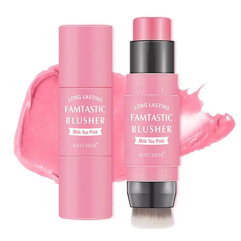 Blush Stick With Brush Double Head Blush Sticks Cream Blush Makeup For All Skin Tones 2 In 1 Double-head Blush And Lipstick