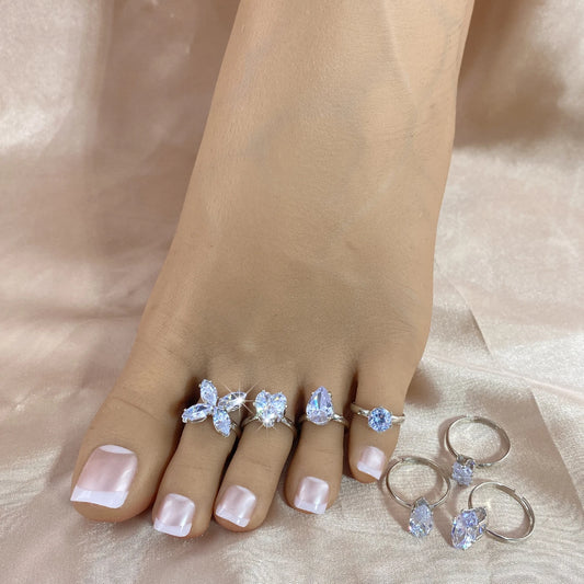 7-Piece Zircon Toe Rings