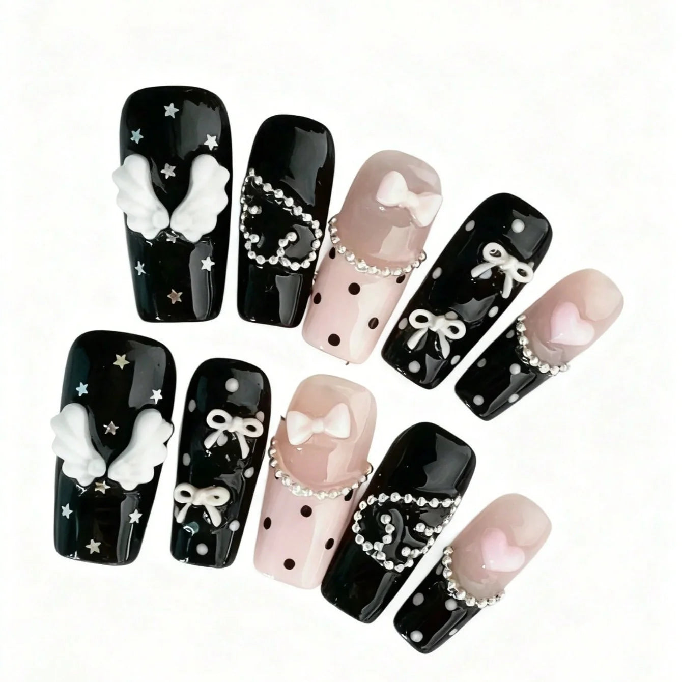 10 pieces of hand-pressed coffin-shaped nails