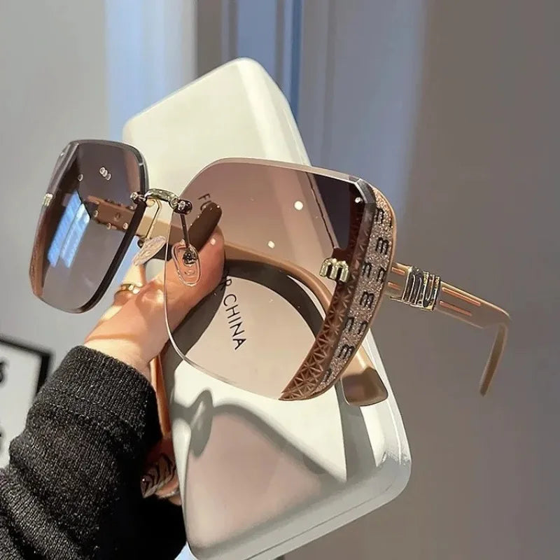 Rimless Vintage Sunglasses – Lightweight Women
