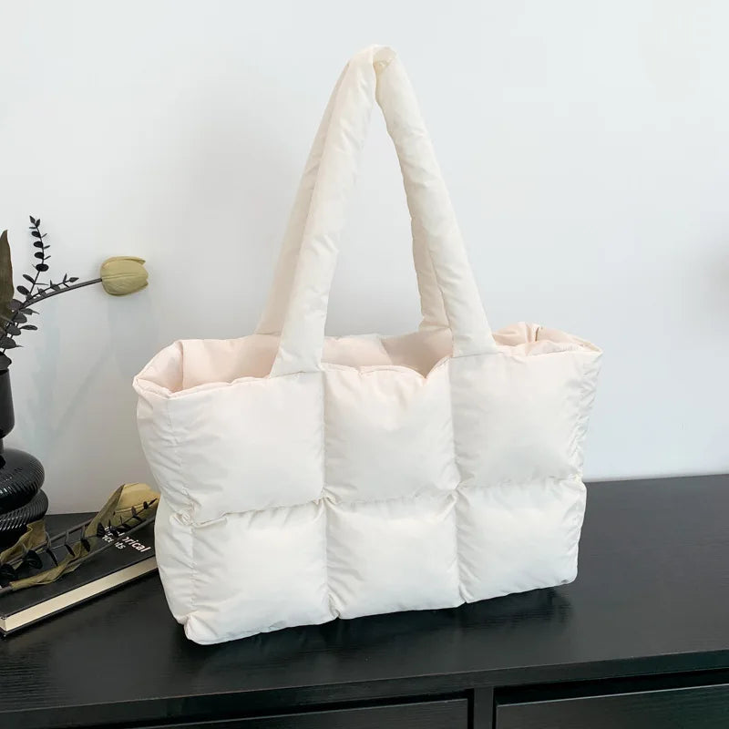Women Tote Handbags Quilted Plaid Bag