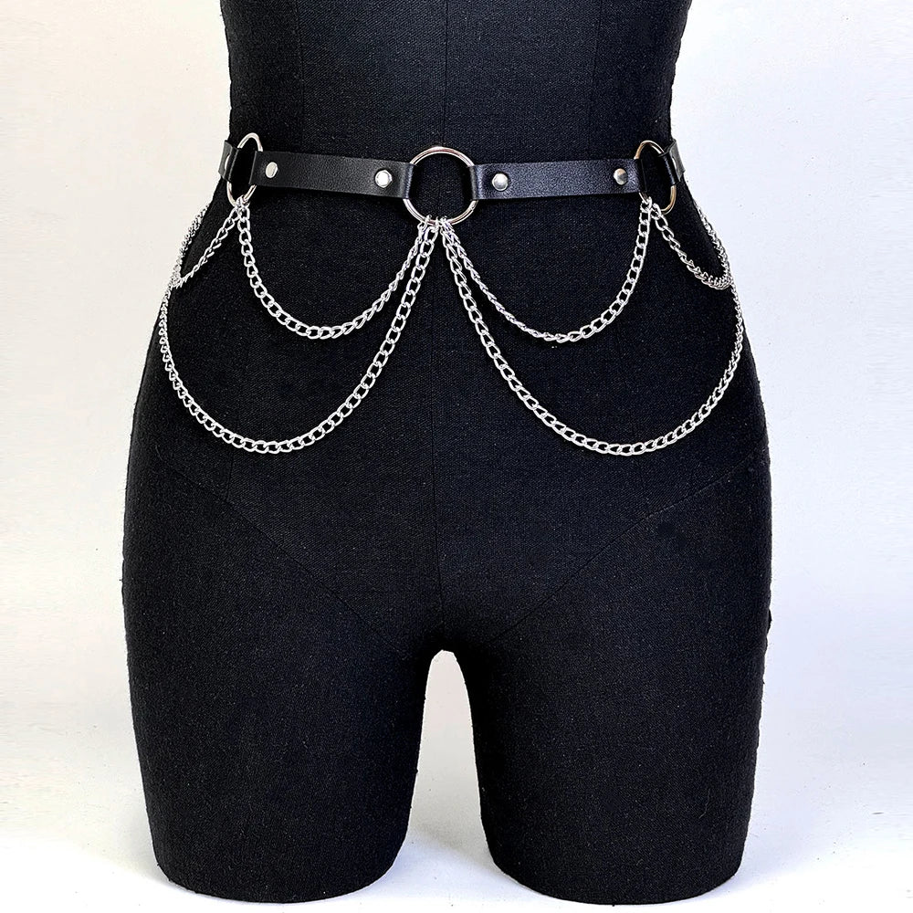 Women's Leather Harness Belt – Sexy Bodycon