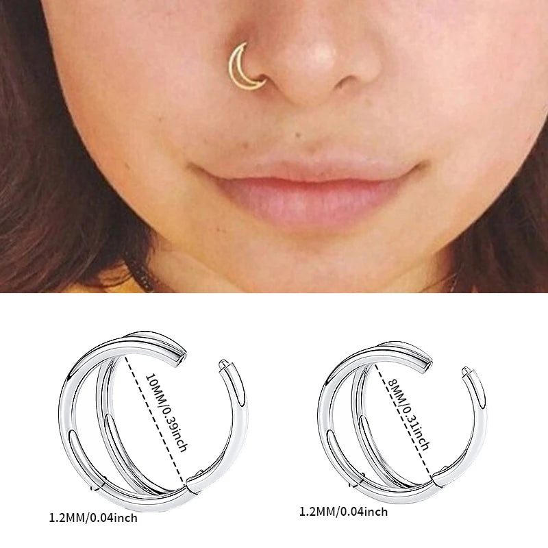Nose Rings Hoops Double Septum Rings