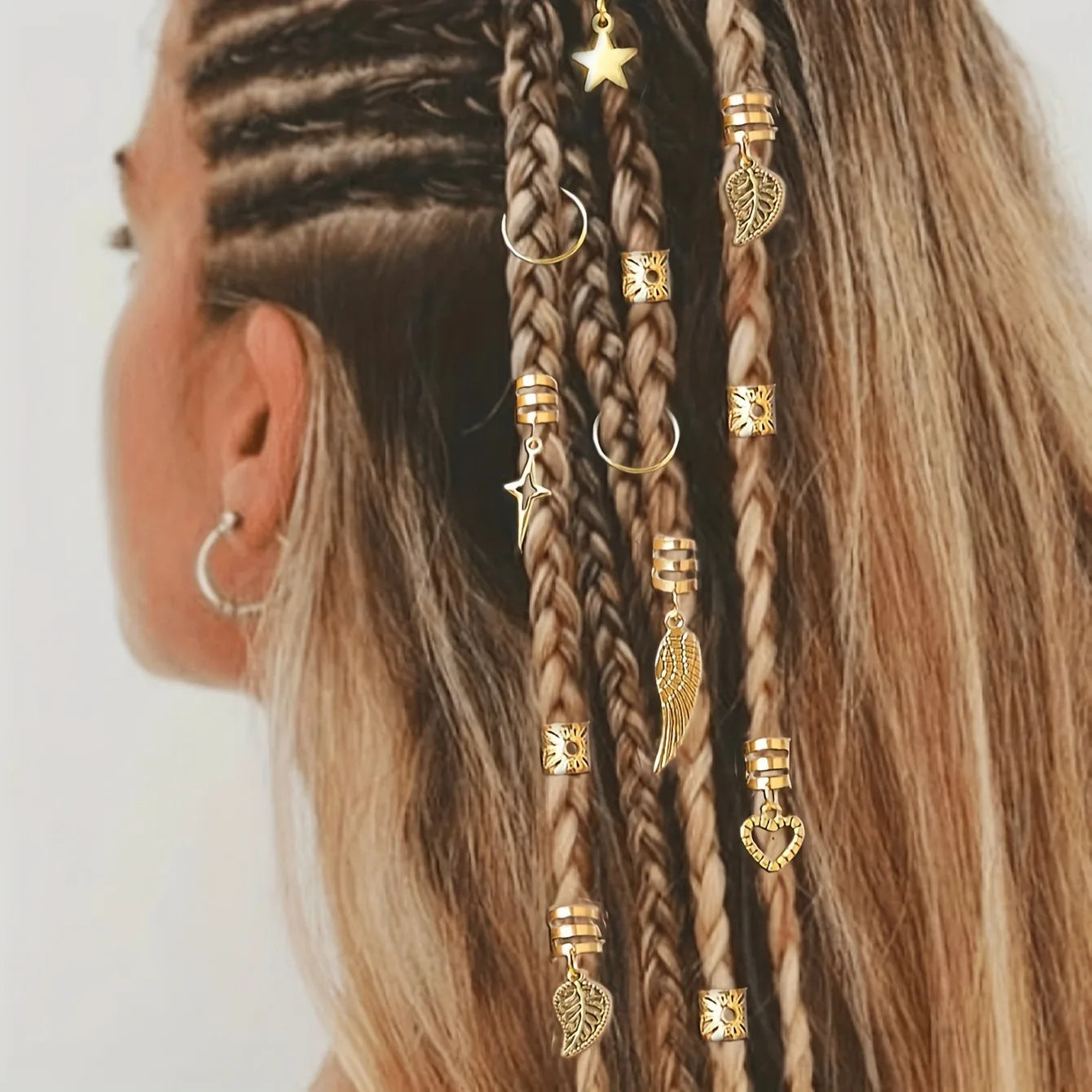 45pcs Alloy Braid Hair Ring Dreadlock Hair Ring - Hippie Style Hair Accessories