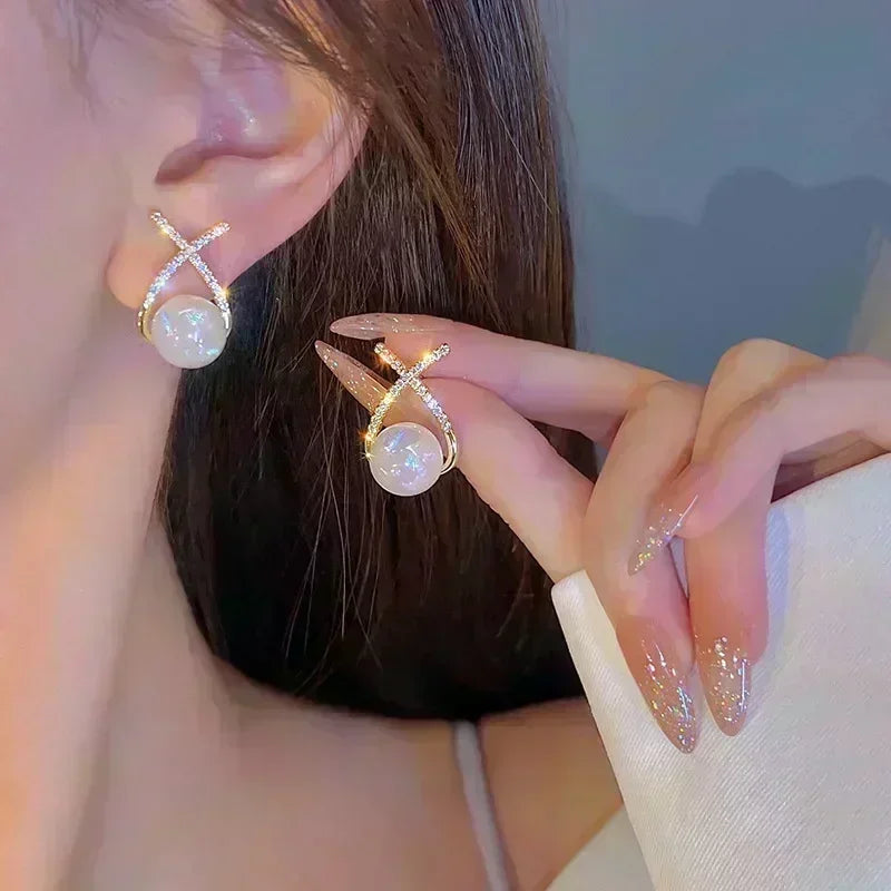 Simple Golden Metal Style Matte Hexagon Earrings
