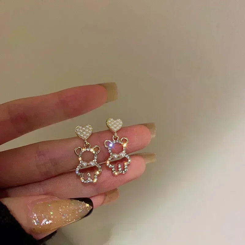 Simple Golden Metal Style Matte Hexagon Earrings