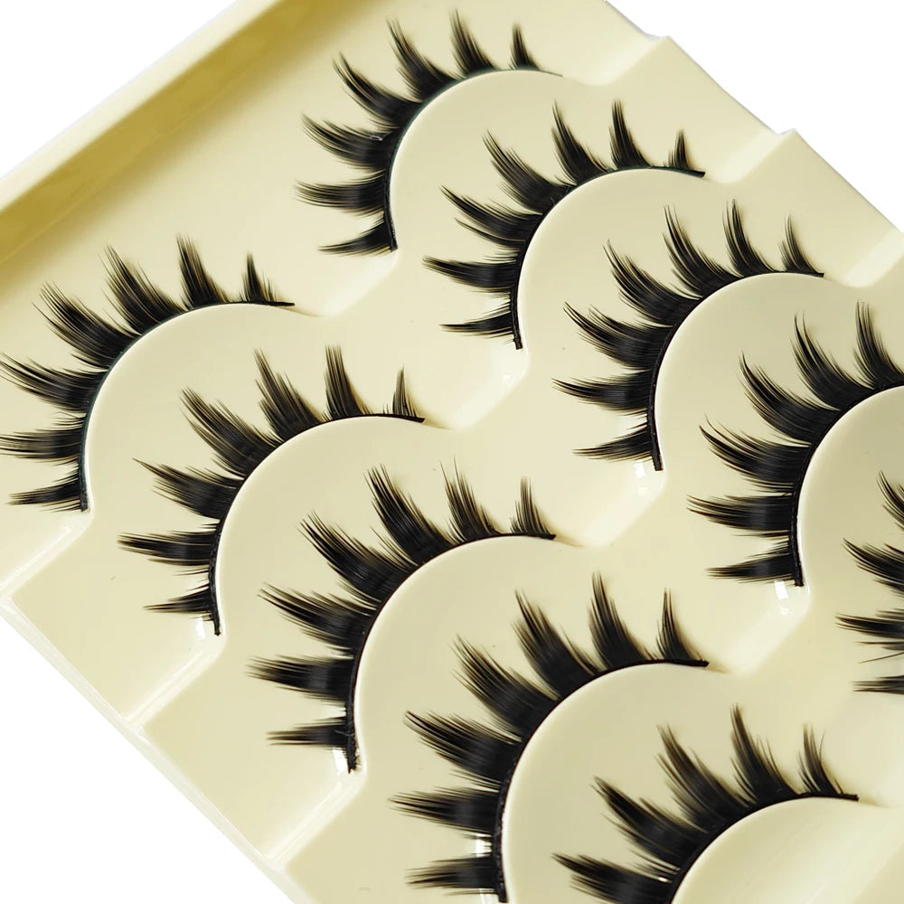 5 Paris Cat Eye False Eyelashes Long Thick Cosplay Fake Eye Lashes