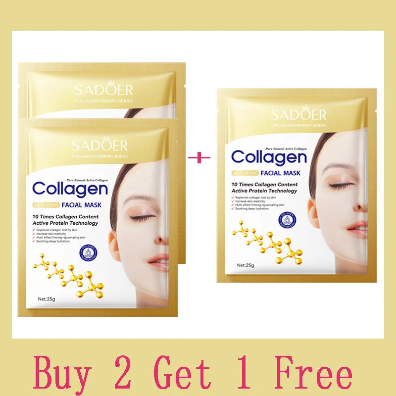 10PCS Collagen Anti Wrinkle Facial Mask Anti Aging