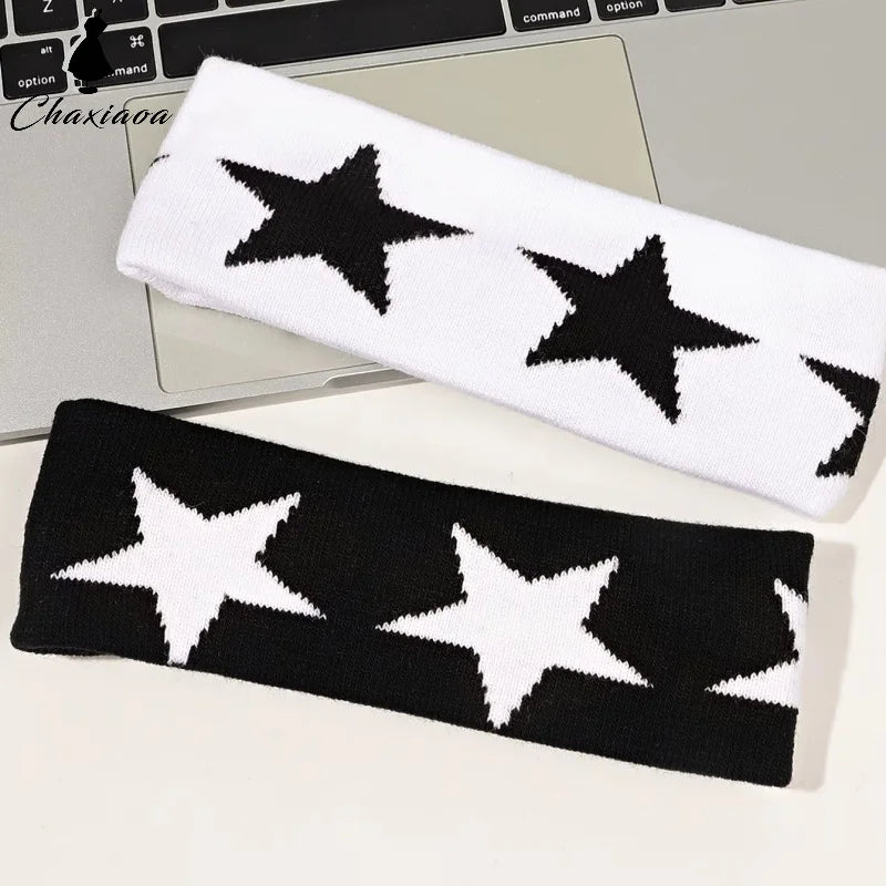 Star Embroidery Sports Headband for Running, Cycling, Yoga