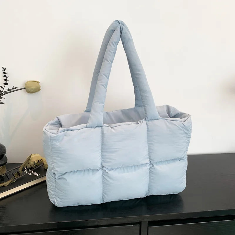 Women Tote Handbags Quilted Plaid Bag