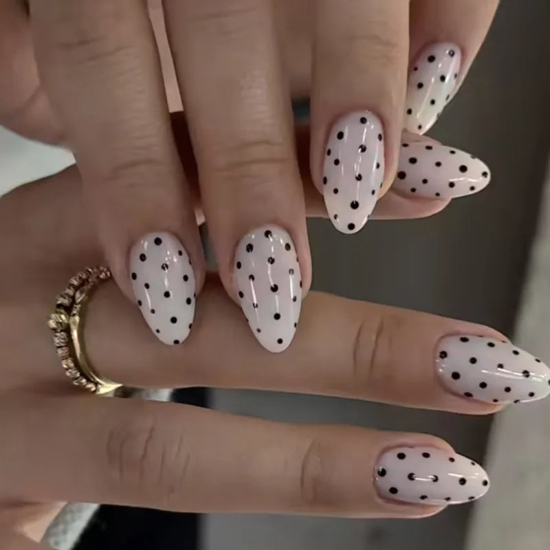24pcs Flower Almond Press on Nails