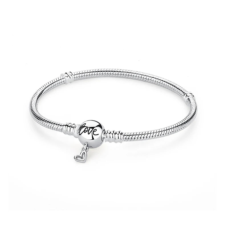 Original 925 Sterling Silver Bracelets Bangles Love