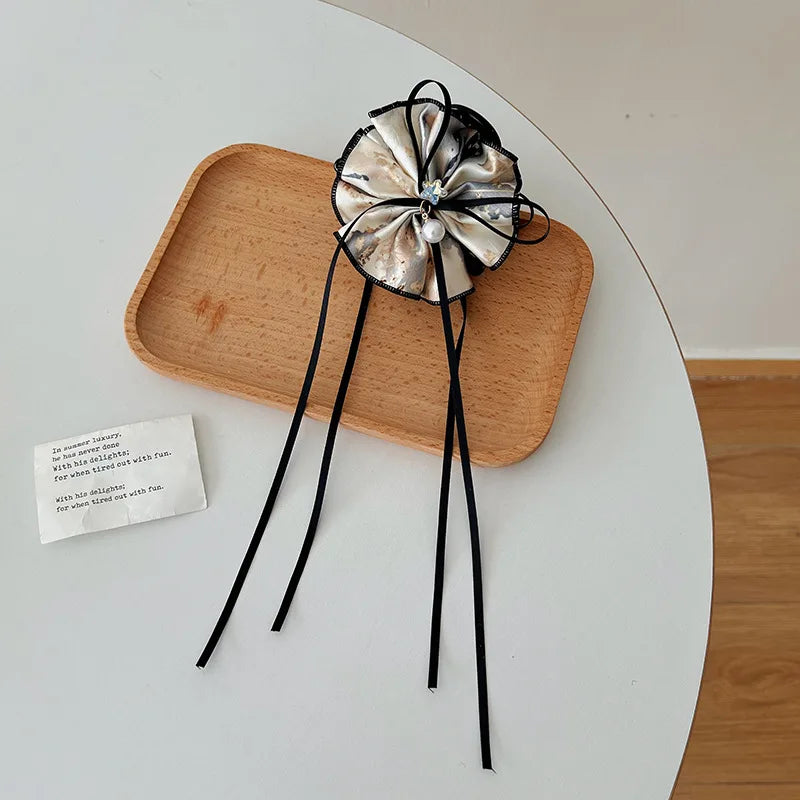 Ladies' Hair Claw Clips Featuring Chinese-style High-quality Versatile Hair Accessories For Girl Ribbons Bows Elegant Gentle